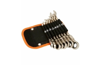 Набор комби. ключей MaxPiler MXT-8-SB с трещоткой в сумке (8 предметов, CrV, сумка оксфорд)