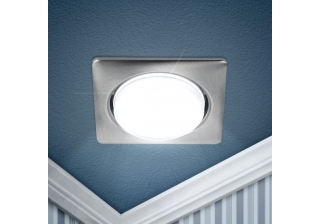 Светильник ЭРА GX53 сатин никель квадратный с кольцом KL71 SN/1