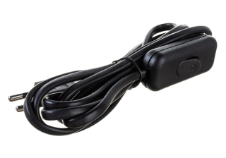 Выключатель для бра черный с сетевым кабелем 2м IP20 УШ-1КВ IEK