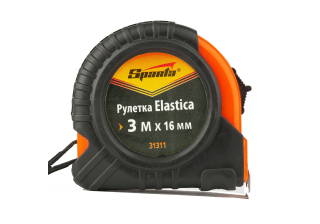 Рулетка Elastica 3мх16мм. обрезиненный корпус /31311/ SPARTA