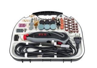 Гровер P.I.T. PGM 150-C PRO (150Вт, гибкий вал, цанга 3.2мм, скор. 10000/33000об/мин 211 предм)