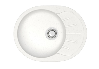 Мойка из искусственного камня AZARIO Light (575х440х215) Белая (сифон + герметик) CS00079917