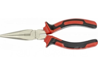 Длинногубцы NICKEL, 180мм. прямые никелированные, 2-х рукоятки /17166/ MATRIX