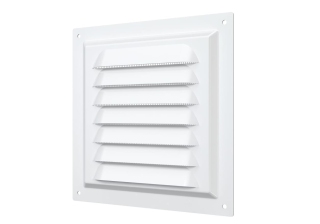Решётка вентиляционная вытяжная стальная с покрютием полимер. эмалью с сеткой коричн. 250х250 2525МЭ
