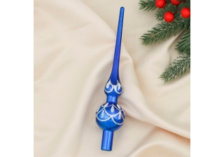 Верхушка на елку Зимнее волшебство Узоры, 20 см, синяя 1332573/225600