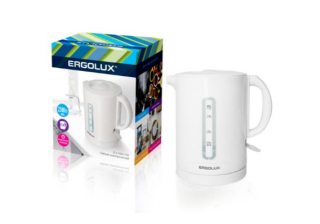 Чайник «Ergolux» ELX-КН01-С01, белый, объем 1.7л, мощность 1500-2300ВТ /13114