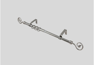 Карниз кован раздвиж d16/19мм 1,6-3,0м 2П Лукка т/у серебро матовое