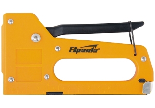 Степлер мебельный пластиковый со скобами 100шт, тип скобы 53, 4-8мм. /42001/  SPARTA