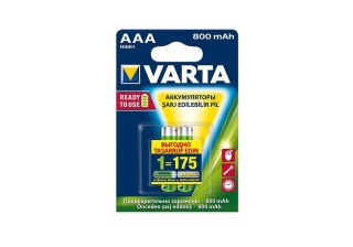 Аккумулятор VARTA ACC.R2U/RECH.A.POW.AAА 800мАч бл./2шт.