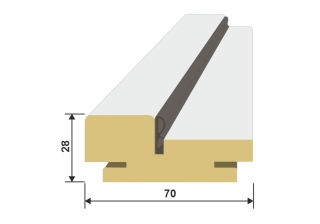 Короб софт капучино (70мм, 2070мм, 28мм) Дверь MISTRAL 6B  НЕ ДЛЯ ПРИХОДОВАНИЯ !!!
