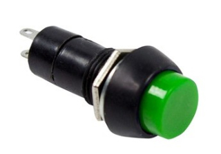 Выключатель-кнопка 250V 1А (2с) (ON)-OFF  Б/Фикс зеленая REXANT 36-3042