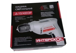 Дрель Интерскол Д-10/420 ЭР,  420//20/БЗП/1 скорость