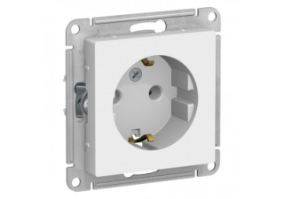 Розетка 1гн. ATLAS DESIGN с з/к с/у 16А бел. SchE ATN000143