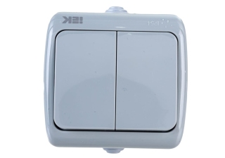 Выключатель 2кл о/у серый IP54 ВС-20-2-0-A AQUATIC IEK