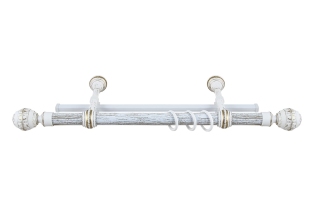 Карниз d28мм Валанс + У-шина 2,0м белое золото/патина