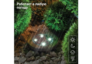 Светильник садовый на солнечной батарее сталь пластик 13см ERAST040-08 ЭРА