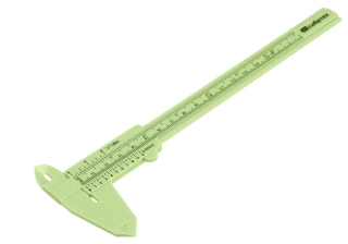 Штангенциркуль пластик 150мм. цена деления 0,02мм. с глубиномером /31621/