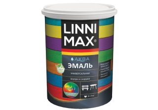 Эмаль акриловая LINNIMAX Аква Эмаль шелковисто-матовая База 1 0.9л.