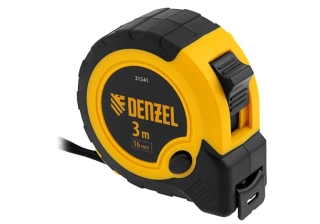 Рулетка 3мх16мм., двухкомп.корпус, кнопка-пауза /31541/ Denzel