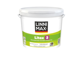 Краска ВД LINNIMAX Litex/Литекс 3 для внутренних работ База 1 9л.