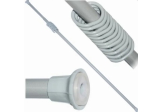 Карниз для ванной раздвижной 210см с кольцами серый Виолет 213021