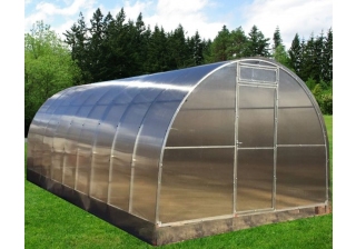Теплица арочная пленочная 3х6м с шагом арок1м. 20х20 (каркас, торцы поликарб., пленка, сетка затемн)