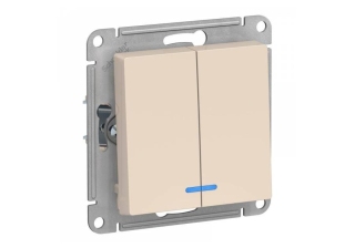 Выключатель 2-кл. механизм ATLAS DESIGN с подсв. с/у 10А бел. SchE ATN000153