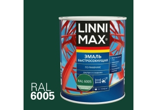 Грунт-эмаль быстросохнущая по ржавчине LINNIMAX RAL 6005 зеленый мох шелковисто-матовый 0.75л.