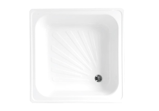 Поддон стальной  80х80х15 LG800B квадратный толщина стенок 0,9 мм, отверстие для слива 5 см