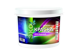 Краска ЭКО фасадная супербелая 3кг.