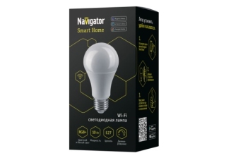 Умная лампочка св/д 10Вт груша Е27 800Лм Navigator RGBWWW-WIFI 14554