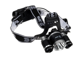 Фонарь налобный аккумуляторный, трехламповый High Power Headlamp 5Вт 2400мАч CREE, алюминий, GA-809