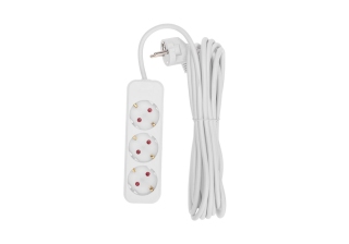 Удлинитель Rexant STANDARD 3гн с З/К 5м белый 16А 3х1,0мм 13-4011