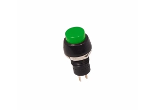 Выключатель-кнопка 250V 1А (2с) (ON)-OFF Б/Фикс зеленая Micro REXANT 36-3083