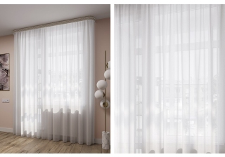 Тюль Вуаль шелк 300х260 с утяжелителем белый