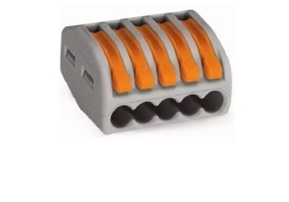 Клемма на 5 пров. 222-415 (0,5-4мм) рычажковая без пасты (40шт/упак) WAGO