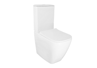 Унитаз Azario MIRADA безободковый в комплекте сиденьем дюропласт микролифт 620х385х920мм AZ-1288A