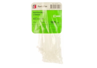 Хомут нейлоновый бел КСС 3х100 (100шт/упак) Fortisflex