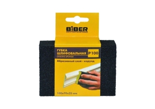 Губка шлифовальная 100х70х25 Biber 70677 четырехсторонняя Р220