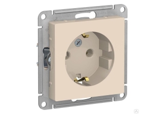 Розетка 1гн. ATLAS DESIGN с з/к с/у 16А беж. SchE ATN000243