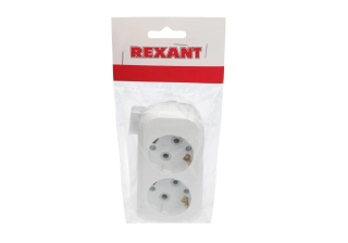 Колодка 2гн с З/К белая 10А Rexant 11-8702