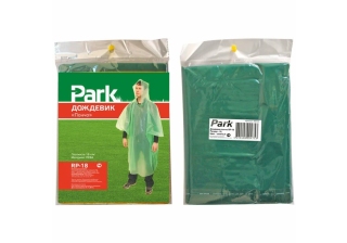 Дождевик-пончо RP-18 130*140см (материал PEVA) зеленый PARK 210231