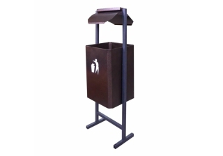 Урна квадратная прямая с крышкой (коричневая)