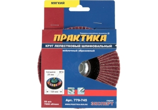 Круг лепестковый полировальный ПРАКТИКА 125мм М14 779-745