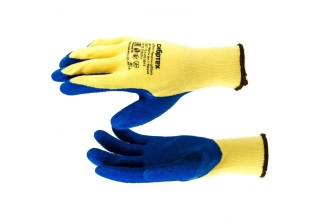 Перчатки трикотажные полиэфирные латексное рельефное покрытие М /67751/ СИБРТЕХ