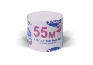 Туалетная бумага без втулки 55м светло-серая 1 слой 48шт/уп. ТБНФ53