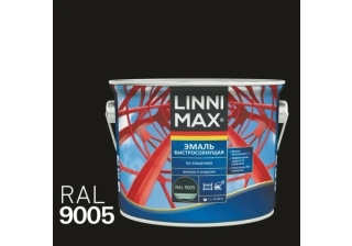 Грунт-эмаль быстросохнущая по ржавчине LINNIMAX RAL 9005 черная шелковисто-матовая 1.6л.