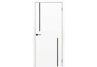 Дверь Морион вертикаль Эмаль белая ДГ 2000*60 черная лакобель