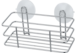 Полка для ванной на присосках 18*10*9см  хром Рыжий кот ELINE-B-1 204021