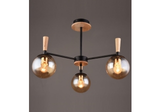 Люстра 3538/3 черный+дерево